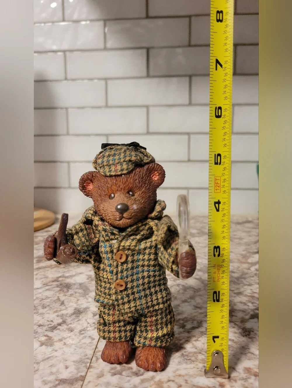 Vintage Russ Berrie Sherlock Holmes Bear Figurine
